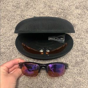Oakley Sunglasses w/ case + extra lens, nosepiece